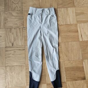 Gray Riding Breeches with Black Accents